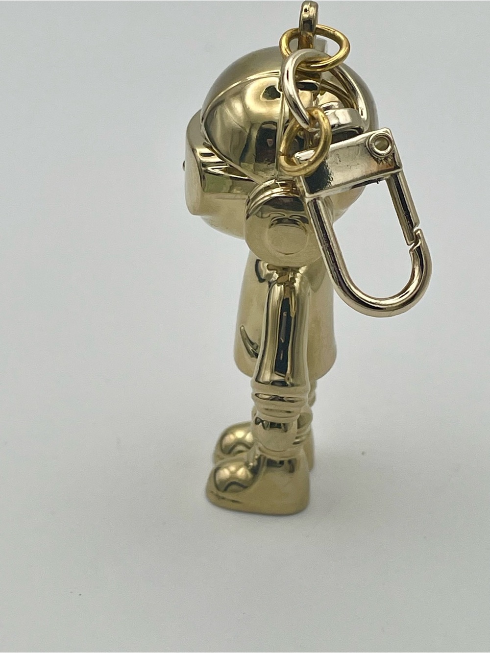 Gold-tone Metallic Robot Astronaut Figurine Keychain Charm - Picture 2 of 5